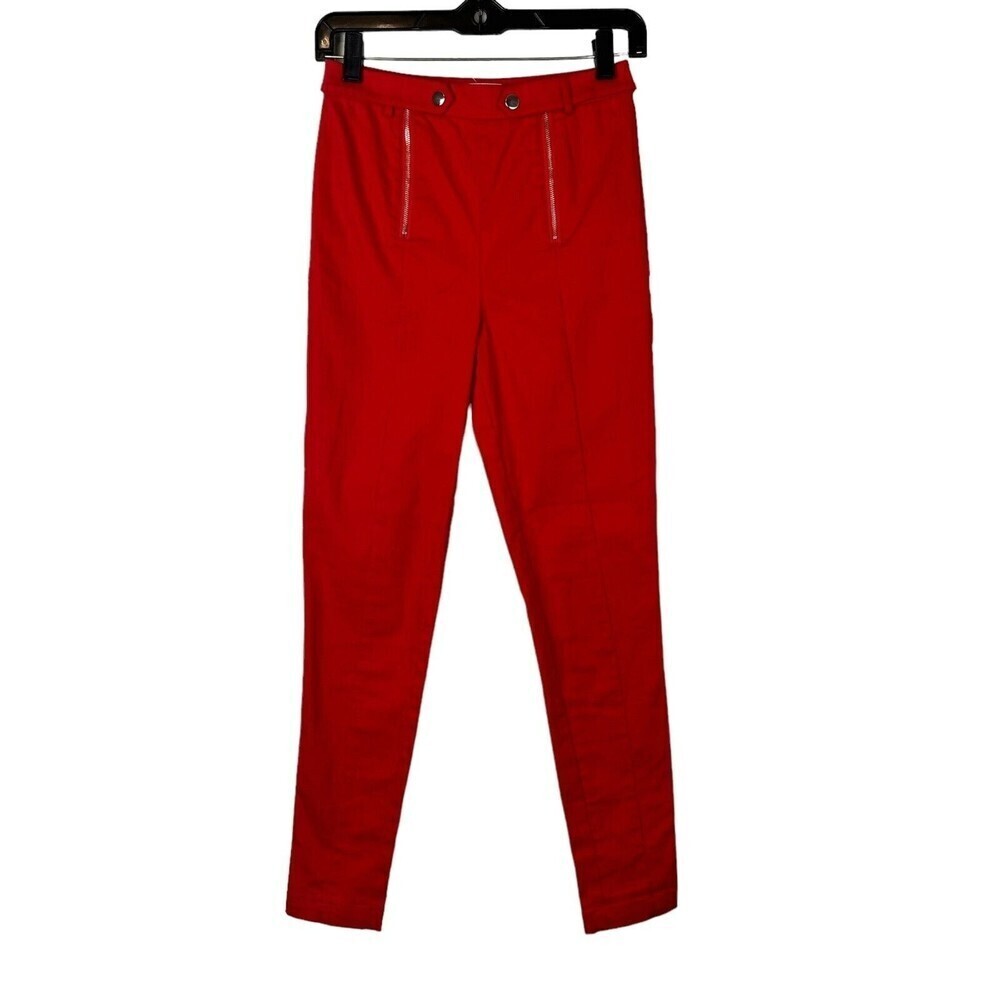 NEW LOVERS + FRIENDS size XXS Red high Rise Zipper Skinny Pants